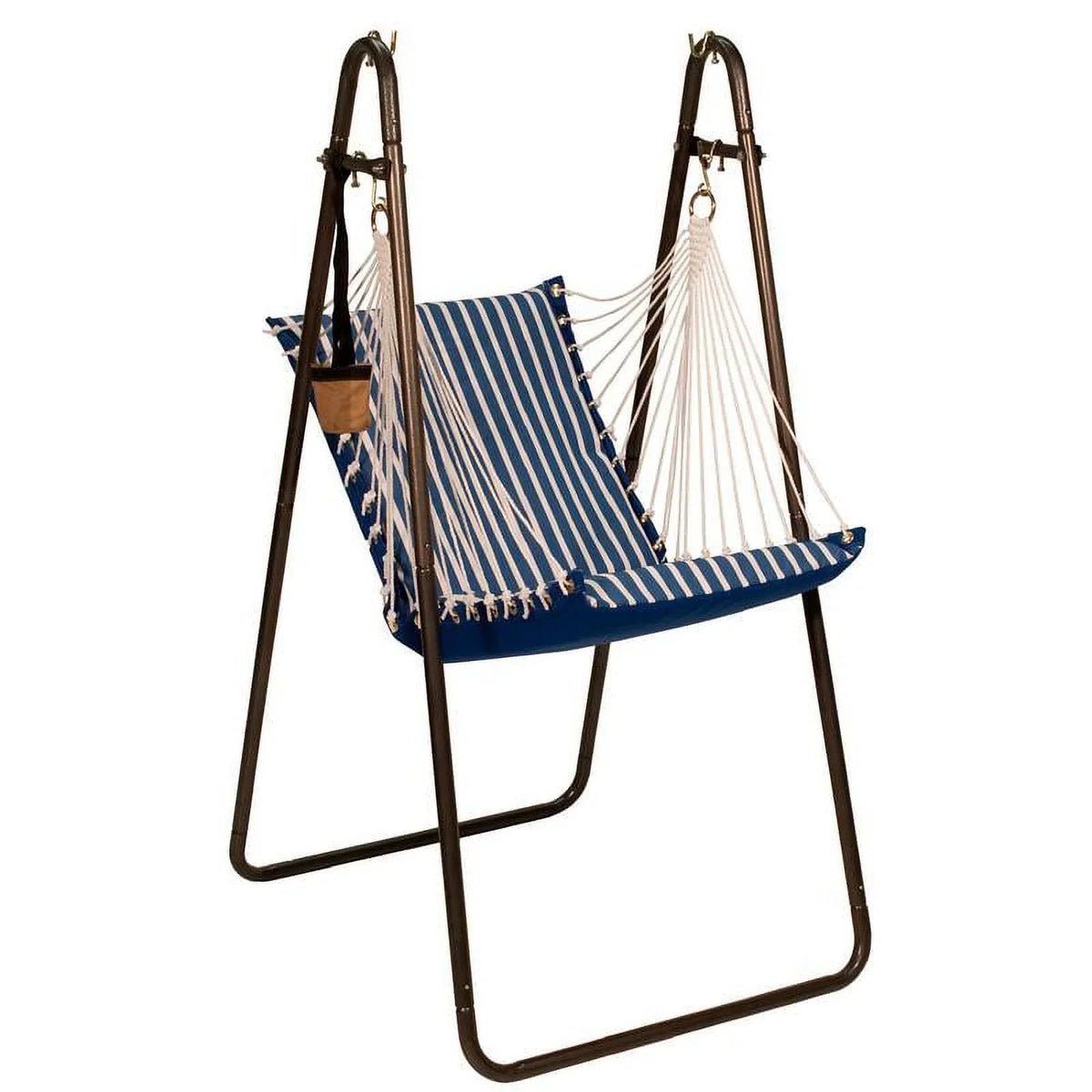 Hammock Collection Chair with White Hanging Stand Striped Blue 45” Pattern x Hamptons The and 64”