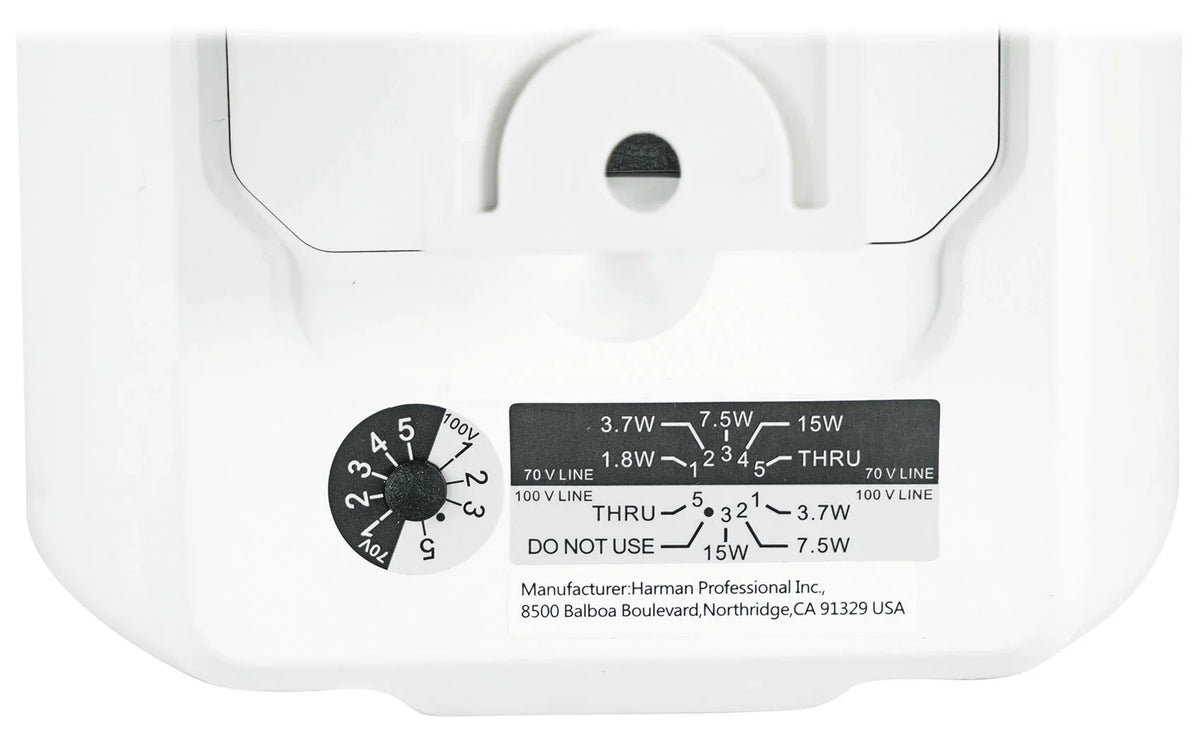 23-1 Amp 3" JBL Control + Wall 70v (2) Commercial Indoor/Outdoor Speakers White