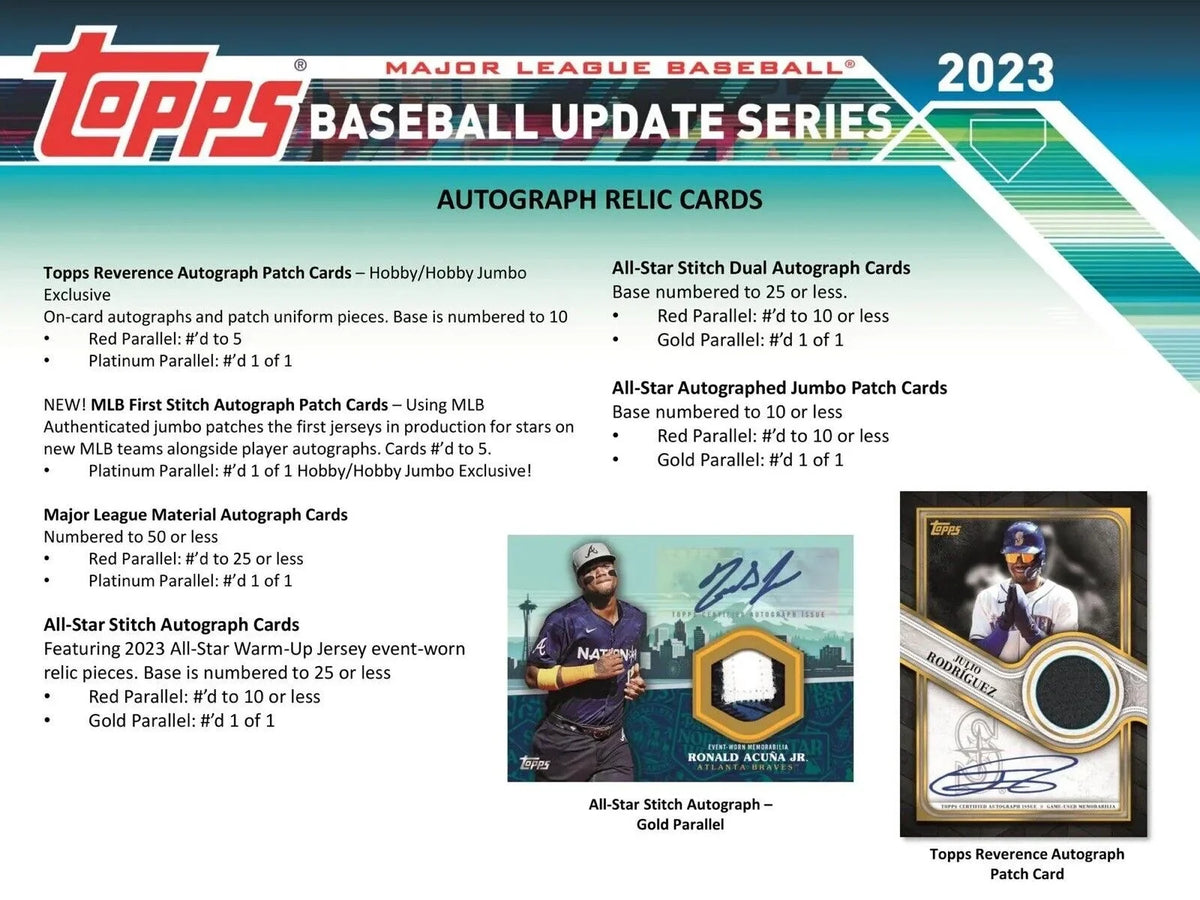Card 2023 Trading Box Topps HOBBY Update MLB Baseball Series