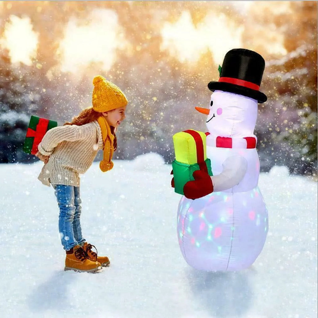 Decoration Blow Lights Up with Christmas LED Decor Garden Snowman Christmas Outdoor Rotating Inflatables Yard 5ft