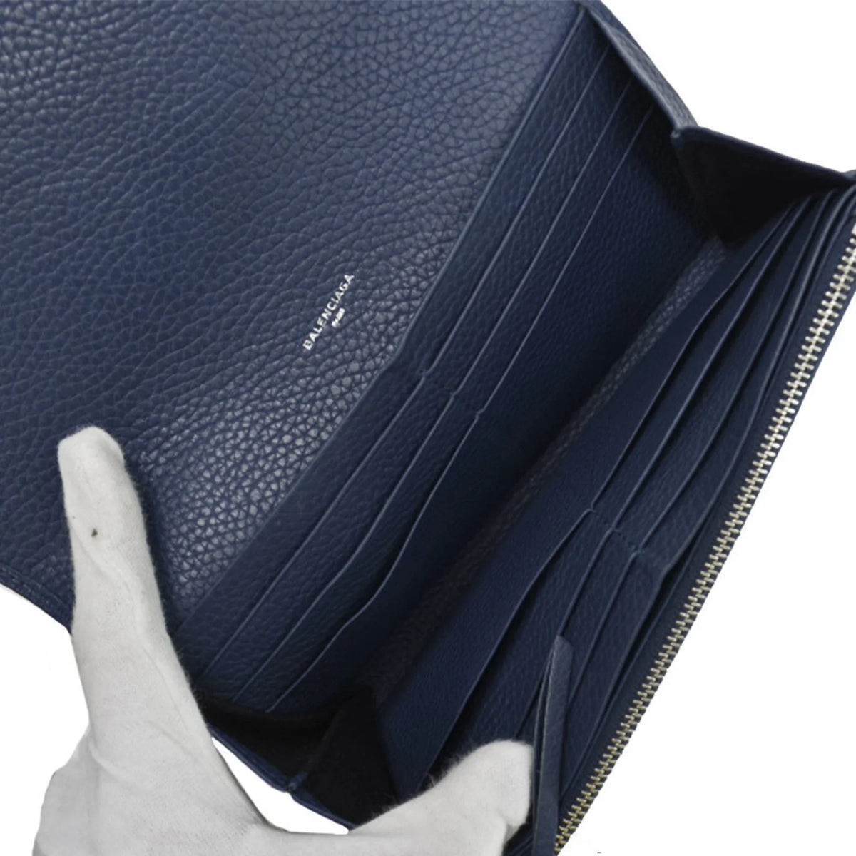 BALENCIAGA navy long (Good) women's leather Balenciaga wallet Pre-Owned folio