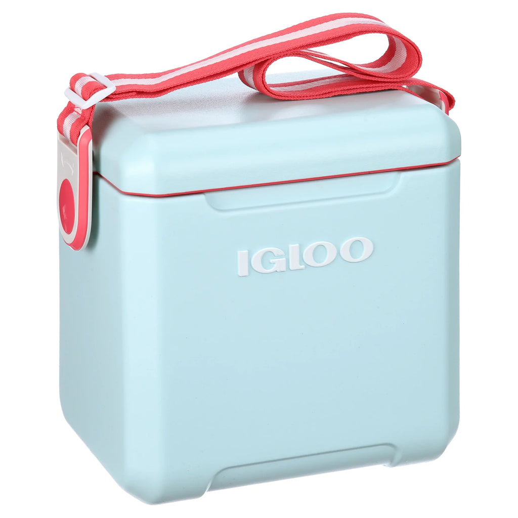 11 Sided Aqua Red Hard Blue Igloo and Qt Cooler, Tag-a-Long