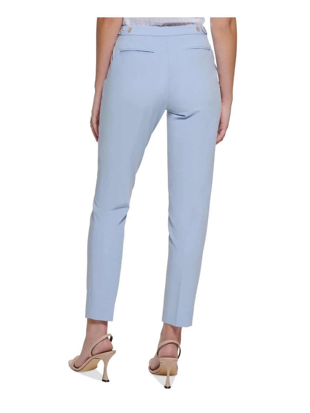 Blue To Womens 6P KLEIN Pants Ankle Zippered CALVIN Petites Work Skinny Wear Pocketed Light