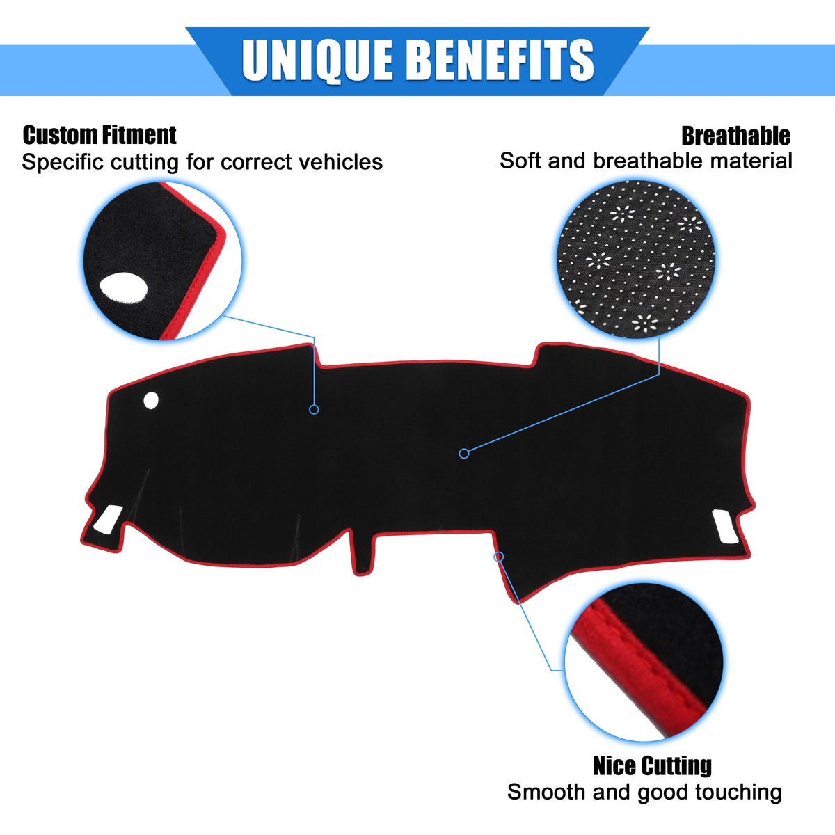 Compatible Unique 2020-2022 Nissan Console Bargains Dashboard Polyester Cover Sentra Car Protective Red Center for