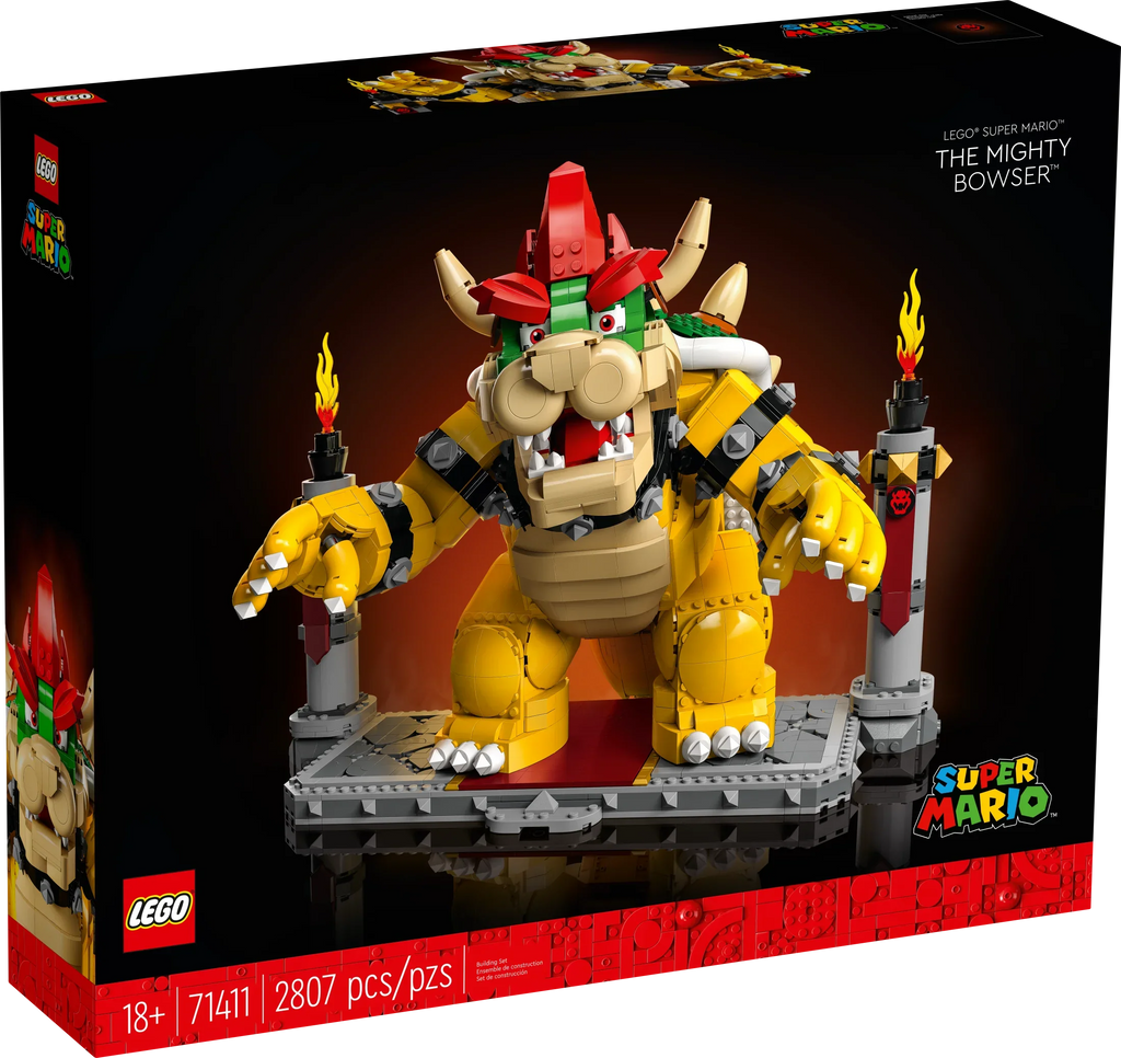 Fans Idea and Figure of Video Bros, Build Character Battle Posable LEGO with Mighty Mario Bowser, for Collectible Mario Super Super Kit, 71411 The 3D Toy Game Display Platform,