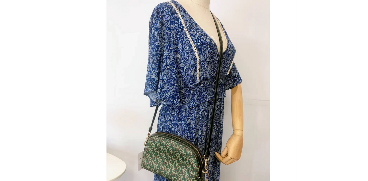 CF343 Coach IN Print Crossbody Monogram With Green Coach Madi