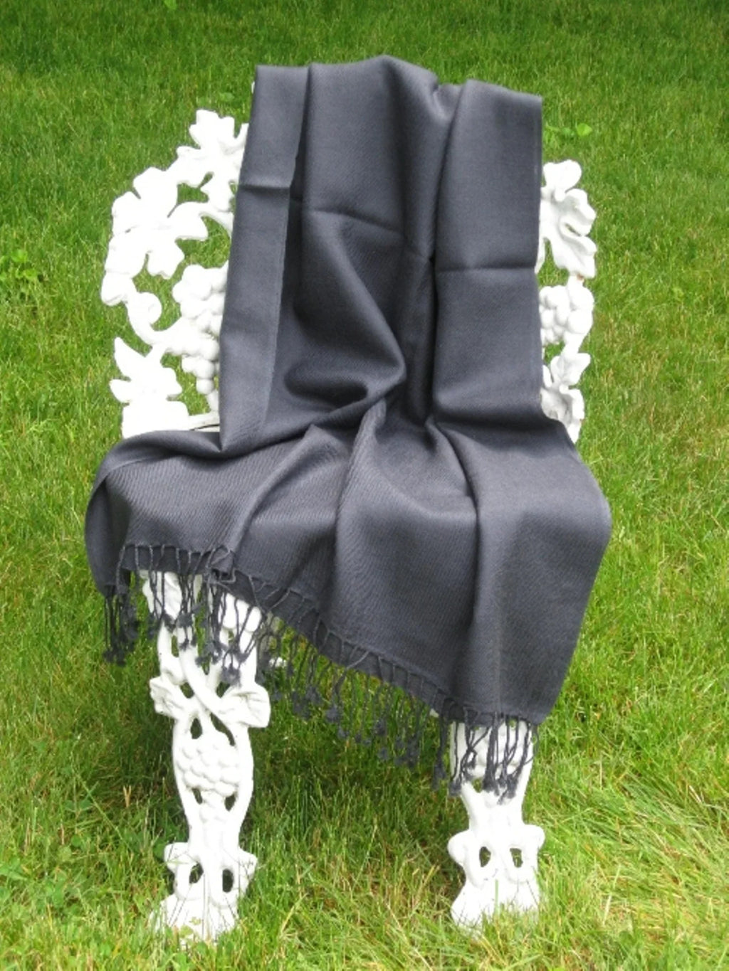Shawl) Shawl/Shawls/Scarf/Scarves/Wrap/Stole/Muffler/Cape/Ruana/Blanket/Throw/Pashmina Charcoal Regular Shawl/Cashmere Scarf/Wool/Silk (Dark