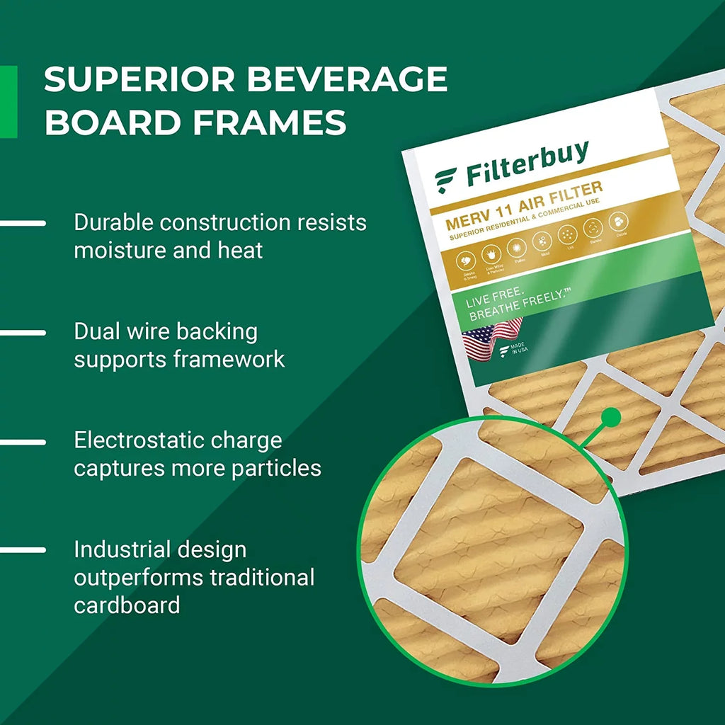 11 AC Pleated Filters HVAC 14x14x1 Furnace MERV (5-Pack) Filterbuy Air