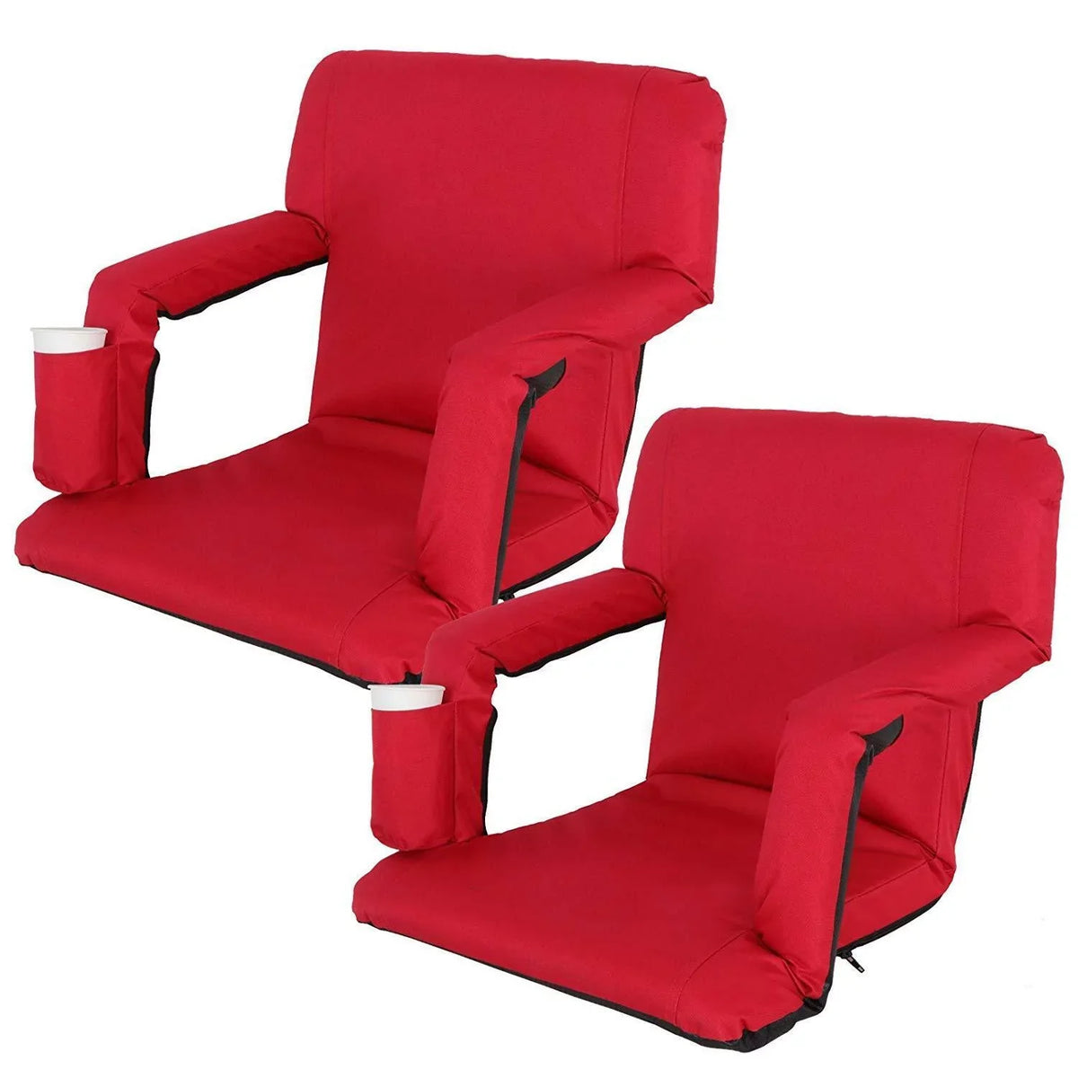 Water-Resistant Quality Additional Holder Cup High ZENSTYLE Positions Black 8 Tiltable Seat, - Durable Stadium