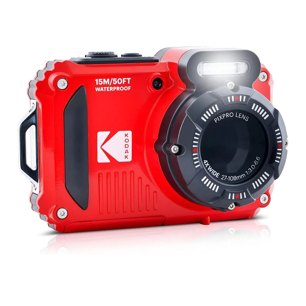 Camera Pixpro Kodak Shockproof (Red) Bundle 16MP 2.7-Inch WPZ2 Waterproof LCD 4x