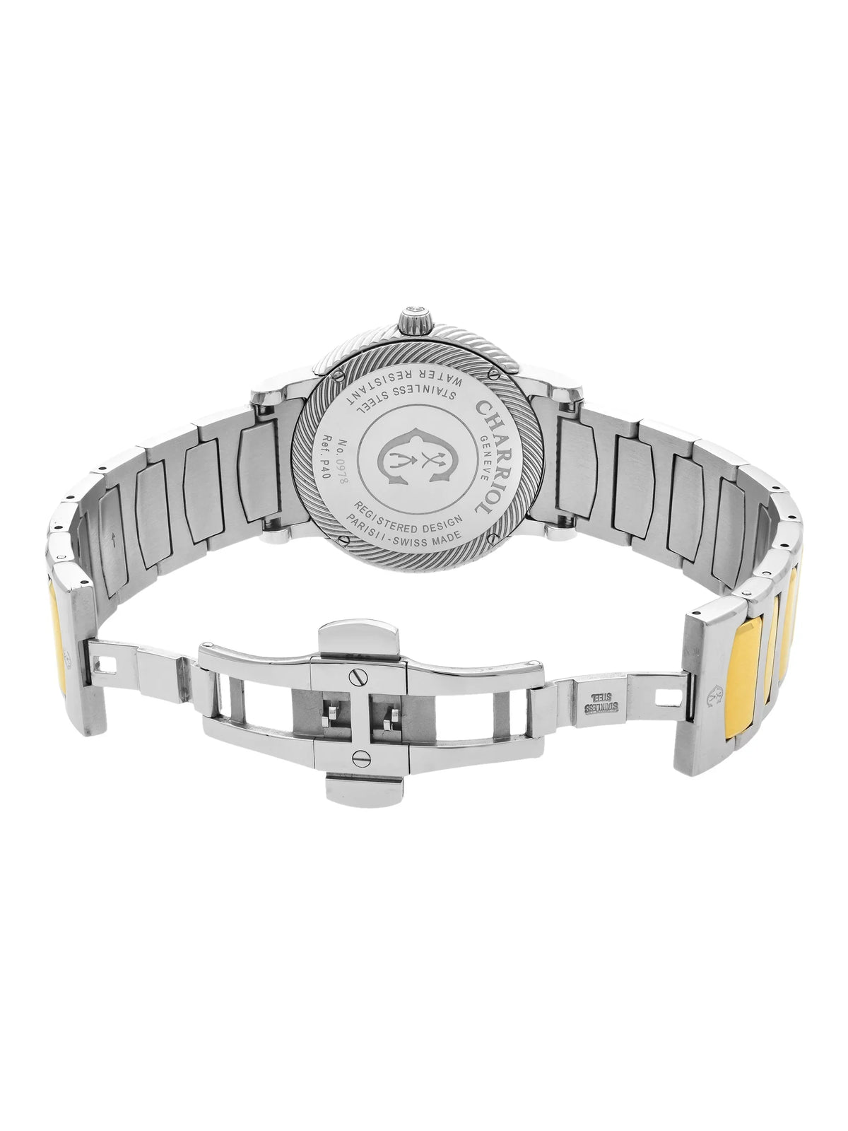 Two Silver Pre-Owned Parisii Watch Unisex P40SY2.931.001 Charriol Quartz Steel Tone Dial