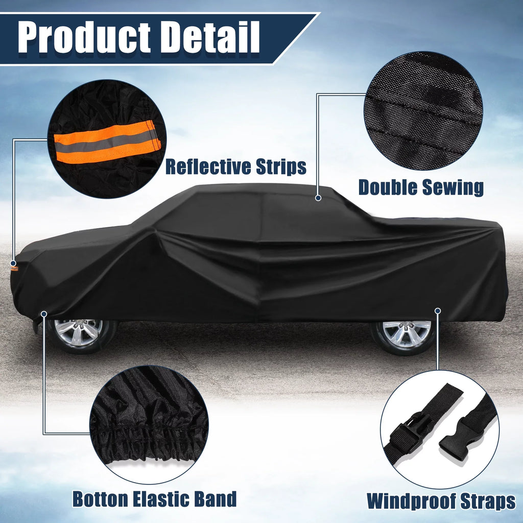 Extended Pickup Tacoma Truck Cab Cover 05-2021 for Toyota Black Crew 4-Door Cab