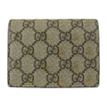 Brown GUCCI Bifold Bee Leather Gucci Beige Black Gold Canvas GG (Good) BEE Supreme Pre-Owned 508757 Compact Wallet