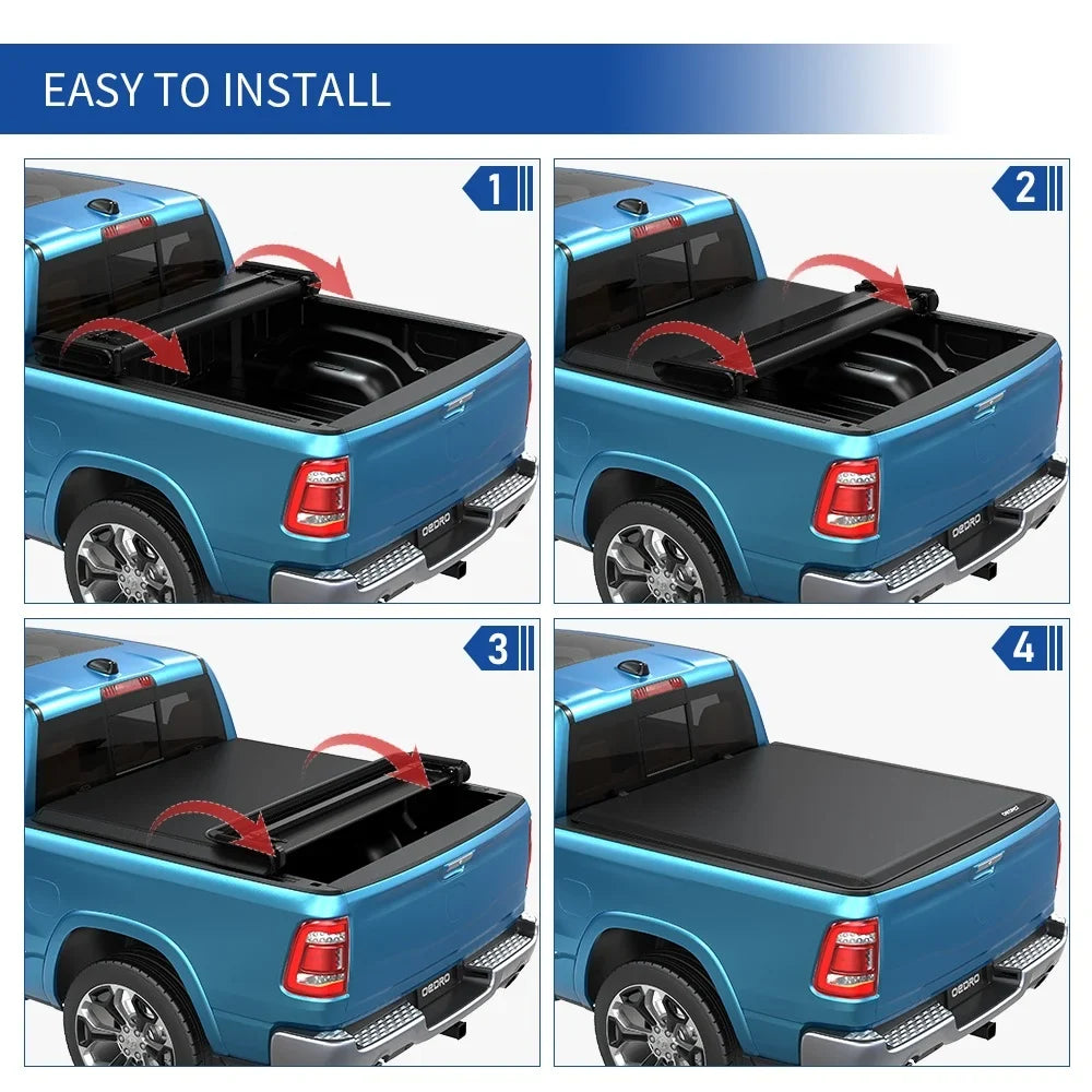 for Cover Four Soft Fold Bed Dodge Truck 1500 2009-2023 Tonneau 5.6ft Ram Ledkingdomus Quad Fold Covers