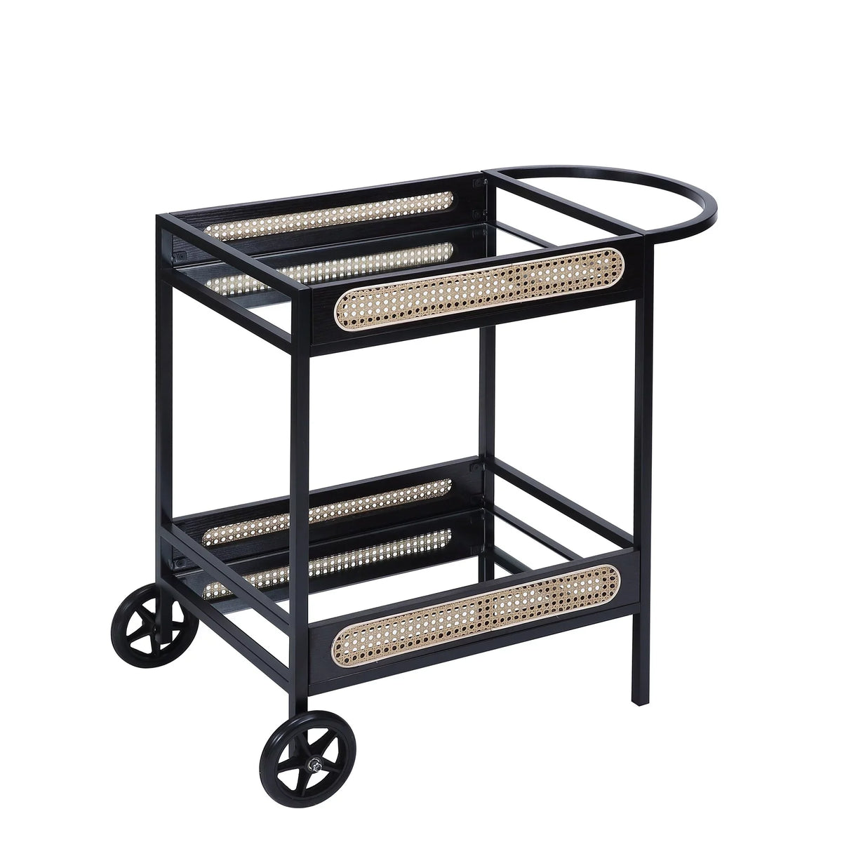 Black Metal Finish & Kitchen Cart, Carts Serving BESTCOSTY Wood