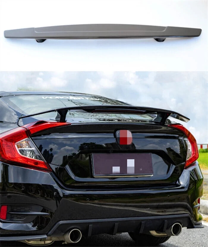 Brake Glossy Honda Sedan Light Lip Spoiler Civic Black Trunk Wing 2016-2021 For