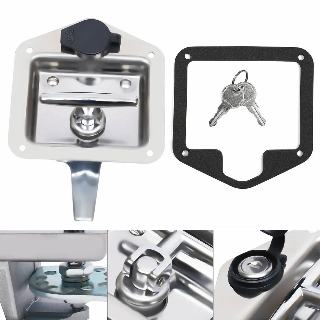 of Stainless Set Steel Keys Latch T-handle 6 Door Lock 12 Box RV w/ Tool Folding