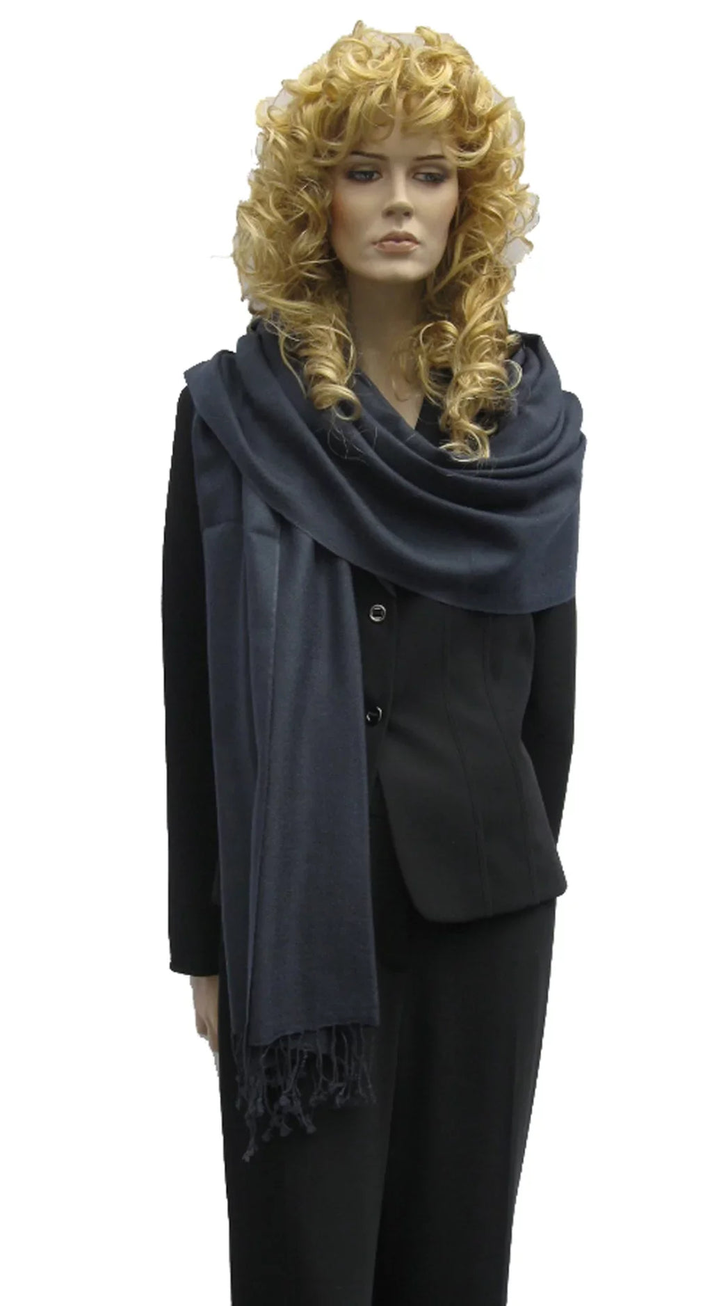 Shawl) Shawl/Shawls/Scarf/Scarves/Wrap/Stole/Muffler/Cape/Ruana/Blanket/Throw/Pashmina Charcoal Regular Shawl/Cashmere Scarf/Wool/Silk (Dark
