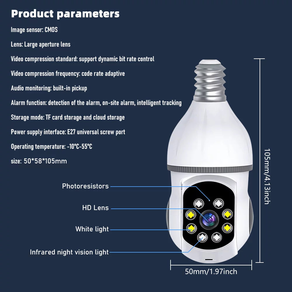 with Camera, Security Motion Bulb Cameras WiFi Vision Kepeak Home Detection, Clear