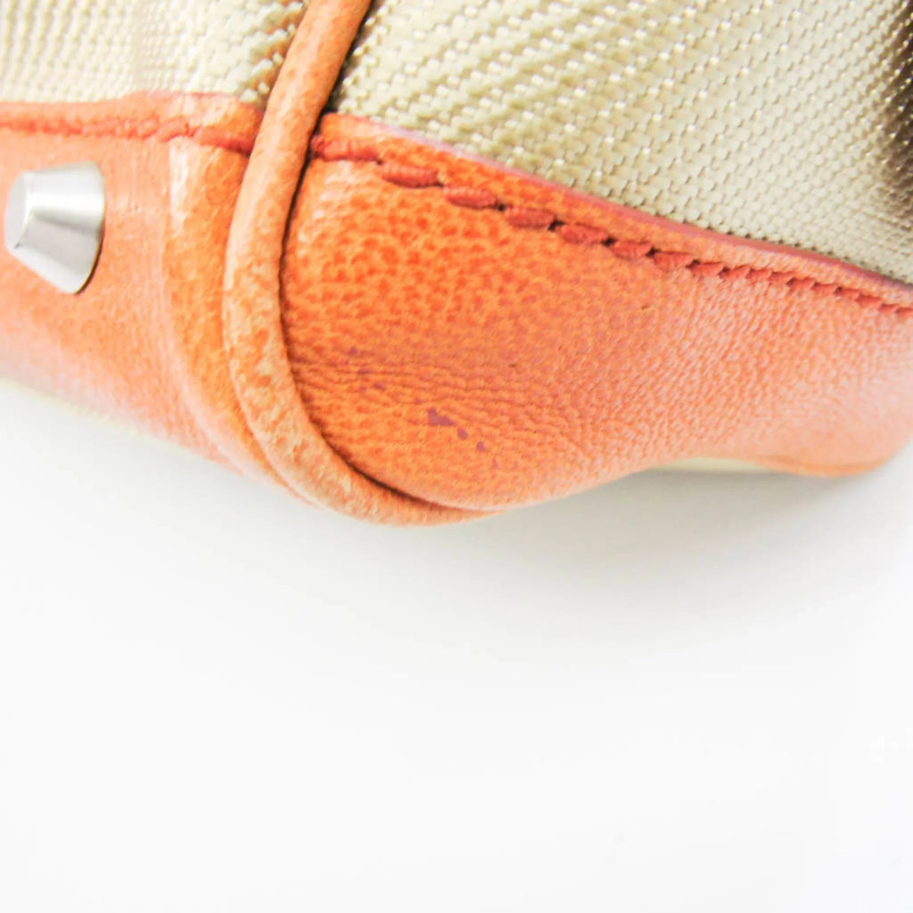 Orange,Yellow Men,Women Bag Pre-Owned (Good) Clutch Leather,Nylon Canvas 527147 Balenciaga Town