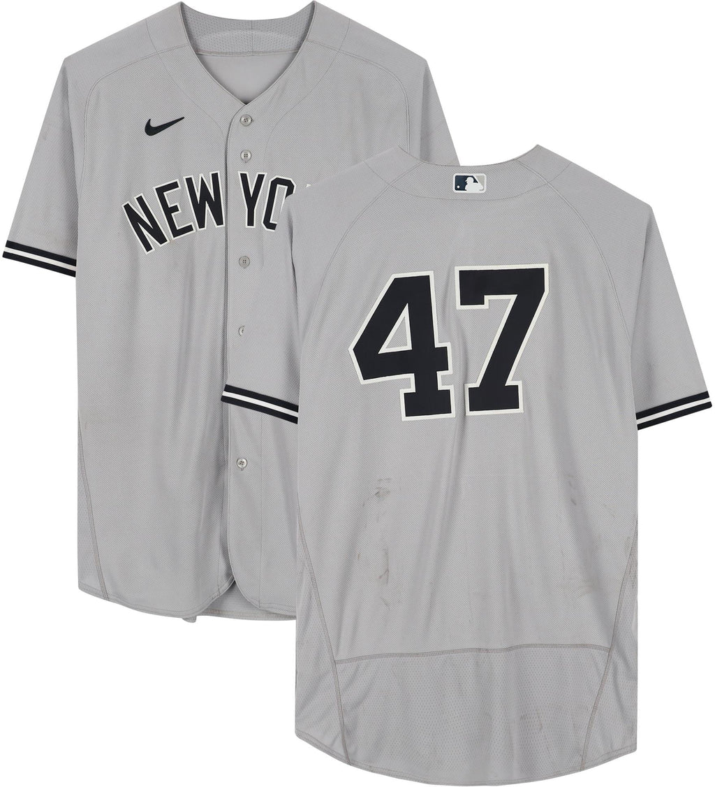 Game-Used August Angeles Authentic Jersey 2022 Montas #47 Angels Gray vs. Los Certified Frankie York New - 29, on Yankees Fanatics