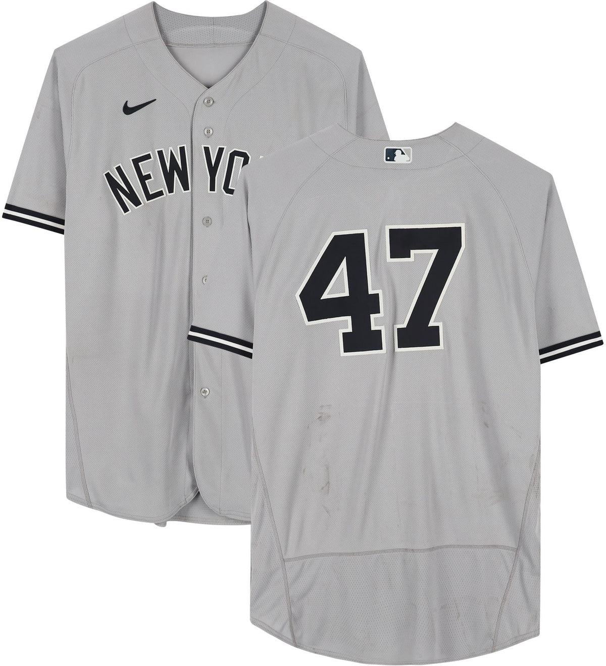 Game-Used August Angeles Authentic Jersey 2022 Montas #47 Angels Gray vs. Los Certified Frankie York New - 29, on Yankees Fanatics