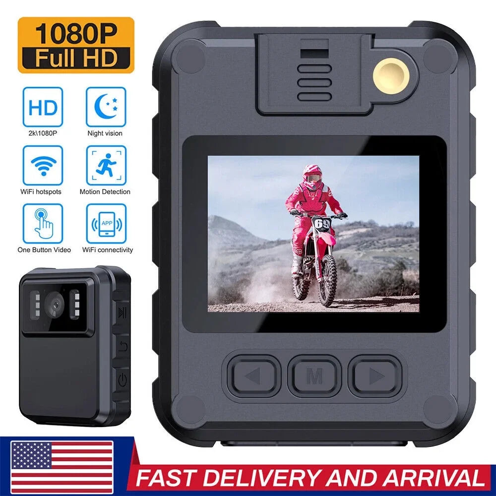 Camera Mini WiFi Night - Audio and 1080P DVR Connectivity Vision with Video Body Camcorder JahyShow