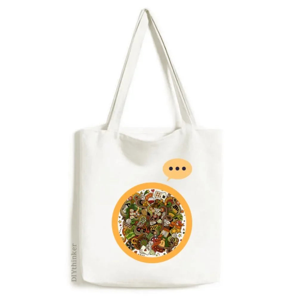 Chips Sack Canvas Bag Card Bar Illustration Expression Tote Jackpot Shoulder Casino Poker