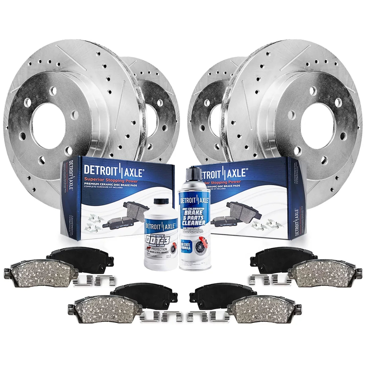 Kit Detroit 2012-2020 13.78'' Slotted 2019 2016 - Brake and 2017 F-150 Rotors Front Pads 2013 Ford 13.70'' Brake Axle 2015 Replacement: Brakes 2018 Drilled Rotors Rear 2014 Ceramic for