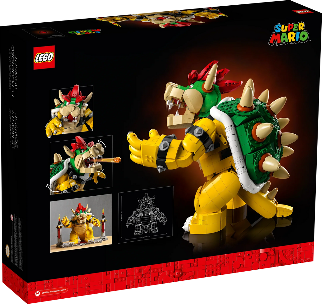 Fans Idea and Figure of Video Bros, Build Character Battle Posable LEGO with Mighty Mario Bowser, for Collectible Mario Super Super Kit, 71411 The 3D Toy Game Display Platform,