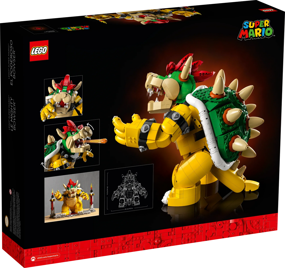 Fans Idea and Figure of Video Bros, Build Character Battle Posable LEGO with Mighty Mario Bowser, for Collectible Mario Super Super Kit, 71411 The 3D Toy Game Display Platform,