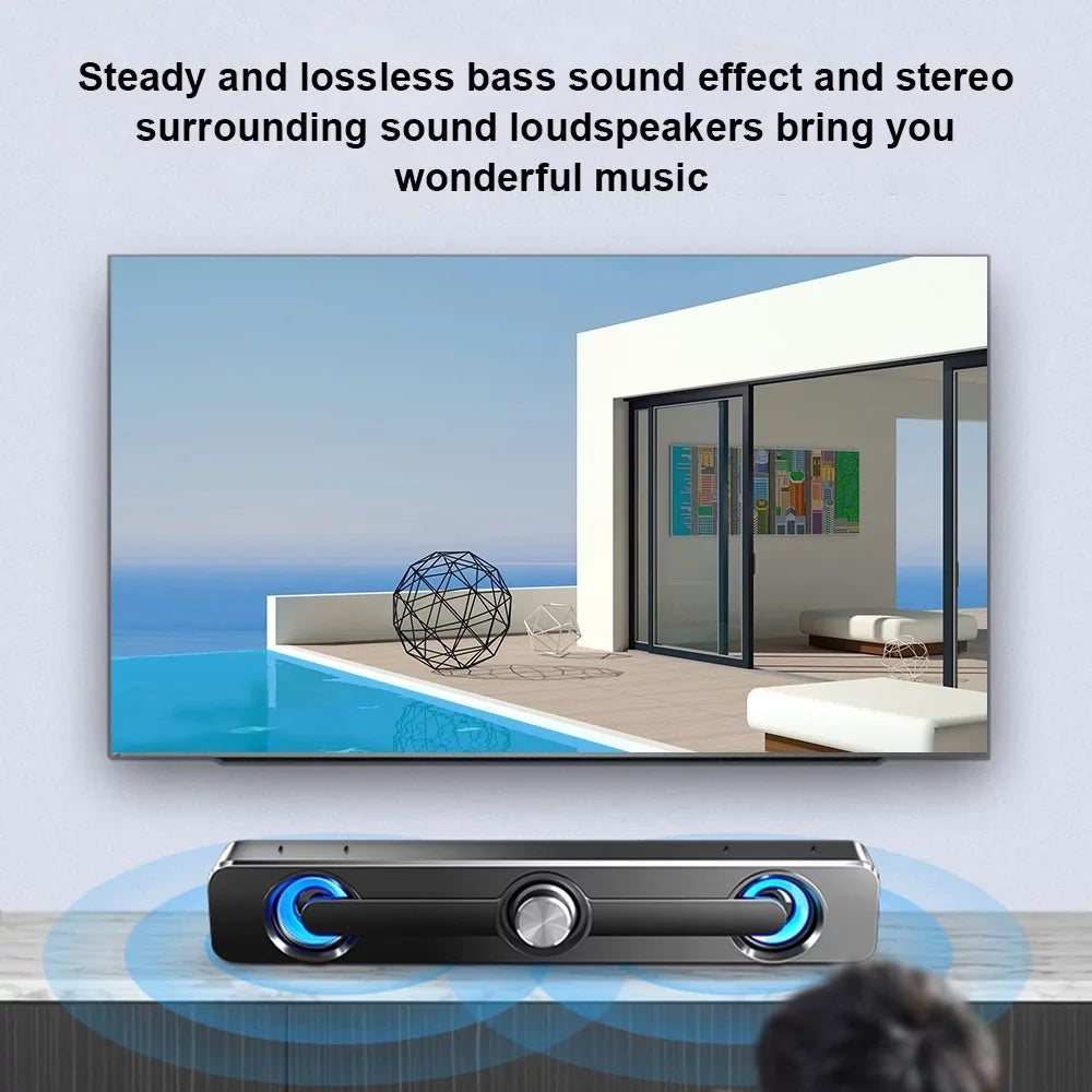 Bass Phone Home PC V-111 Laptop Computer Bar Audio Speaker, Quality Surround Sound Theater-Like Equipment Radirus for Subwoofer Audio Box for USB MP4, Stereo Speaker, Tablet Wired MP3 Powerful