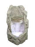 Brown Stone Outdoor 24.5" Garden Lighted Basin Raised LED Water Spring Fountain