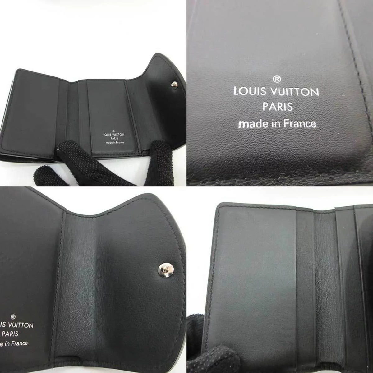 M67498 Louis Noir Mahina Black Mini XS Vuitton Ilysse LOUISVUITTON Wallet Trifold Monogram (Good) Portofeu Pre-Owned Women's