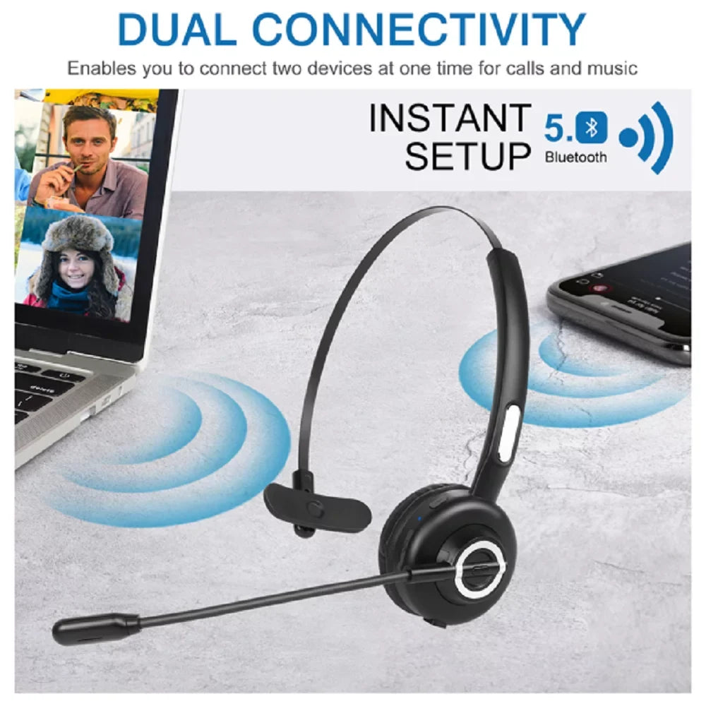 Function Mute Bluetooth Microphone, Mic with Wireless Base Noise Headset With Charging Wireless 3 UX-M97 NEX vivo Isolation Comfortable Headset Headset, Dock with Phone Cell for Charging