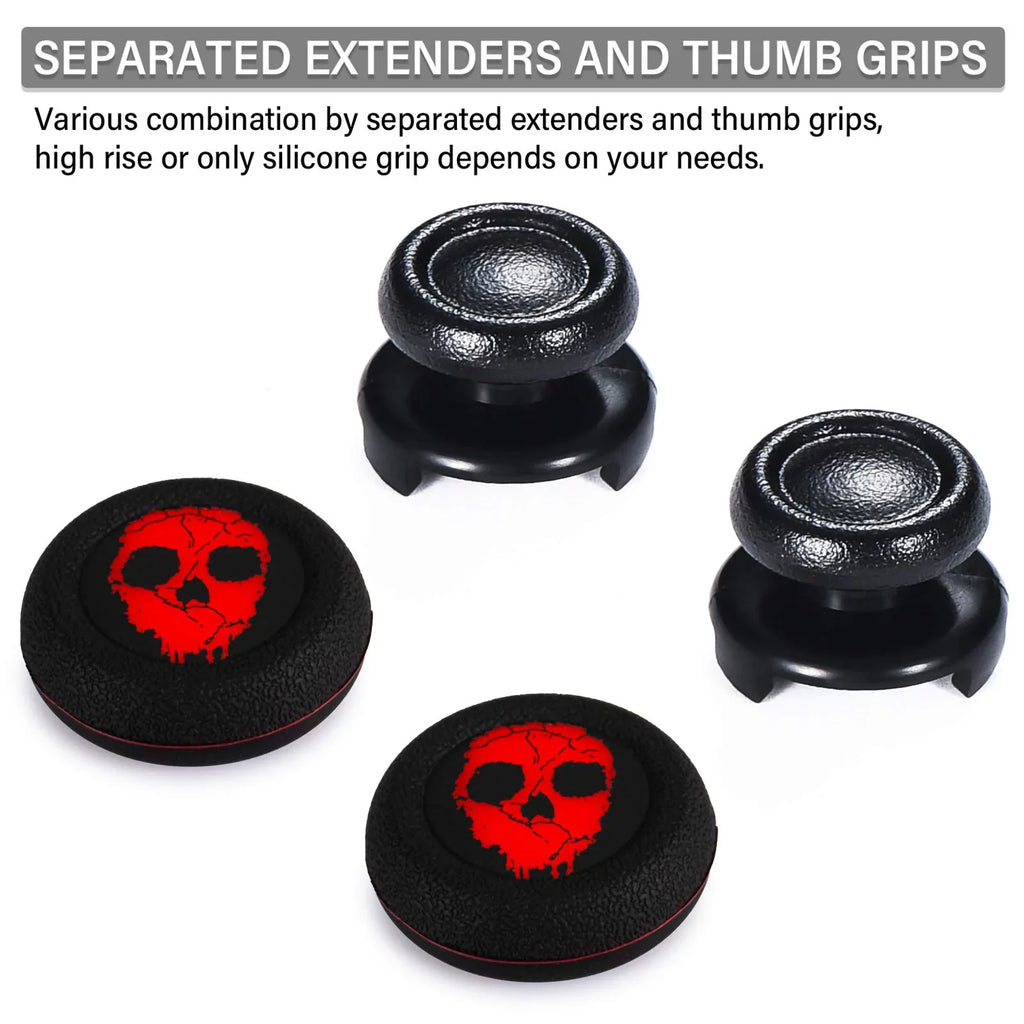 Controller Cover Extender Printing for Silicone (Ghost Sets Rubber & PS4 Playrealm & Thumbstick Red) FPS Dualsenese PS5 Grip 2