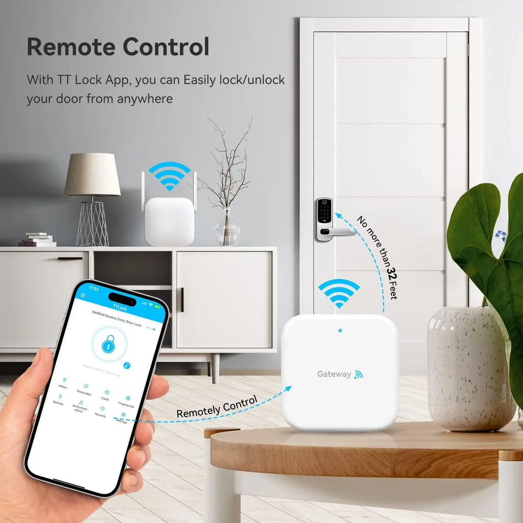Fingerprint Gateway G2 Keyless Lock, Door White Entry for Scanning,