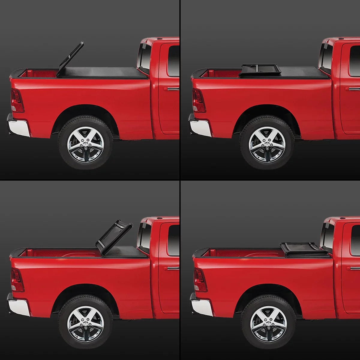 Tonneau Tri-Fold Fleetside 2022 2009 Cover Dodge 6.5Ft 2500 Matte 3500 Top to 1500 Black Bed Soft Ram For Adjustable Kit