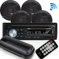 Radio Kit - DIN Audio Stereo & Calling, CD AM/FM Waterproof PLCDBT95MRB Hands-Free Wireless Size Marine 6.5" Bluetooth MP3/USB/SD w/Single Player, Receiver, Radio Speakers, - Readers PYLE Universal