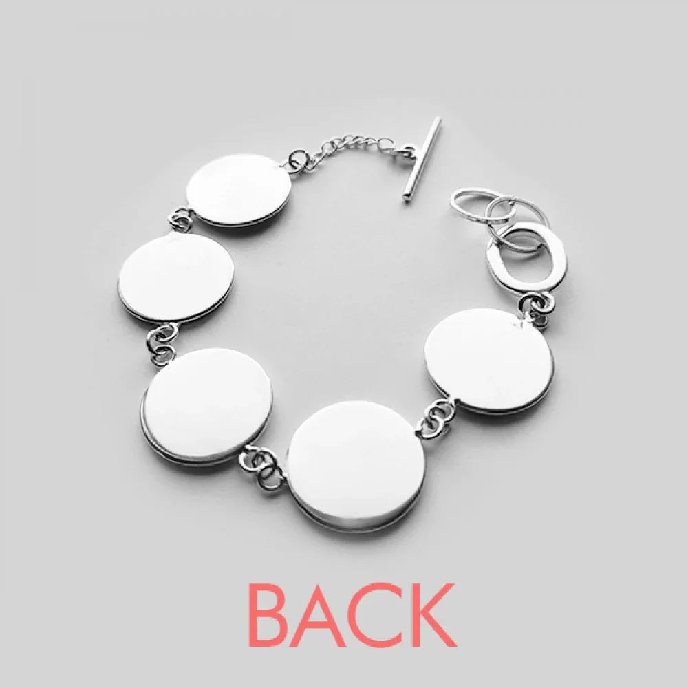 Bangle Design Heart Chain Electrocardiogram Pattern Bracelet Charm Jewelry