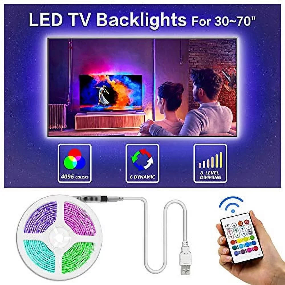 TV Bias Backlight, Light Led Lighting Room USB Movie TV/Monitor Bason with Led 8.33ft Lights Strip Led Decor.(42-50inch) Home for Remote, Backlight, Strip TV for