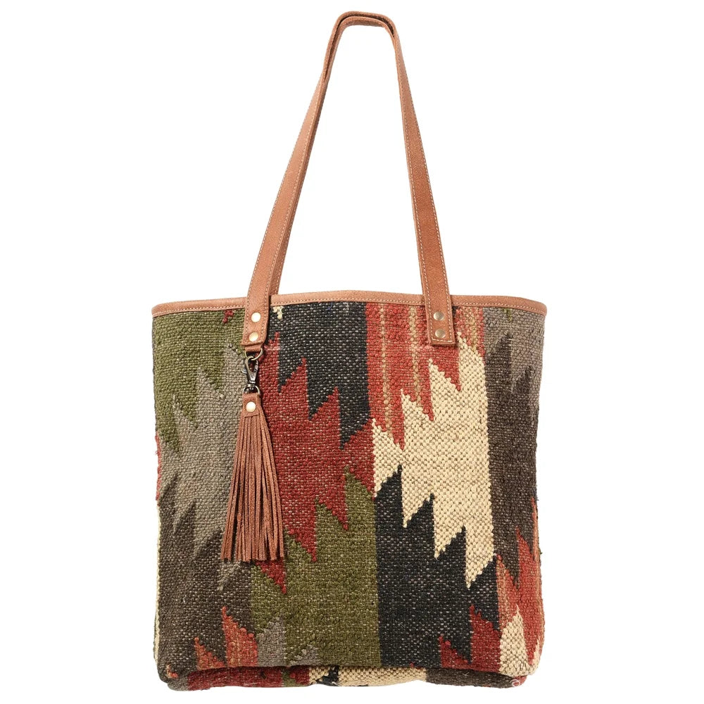 women OHLAY KB western Genuine TOTE KB345 Wool Leather Upcycled bag purse handbag