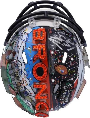 '- Helmet - Authentic Certified Charles Broncos Fazzino Fanatics - Hand Peyton by B703374 Denver Artist Manning Autographed Mini Painted
