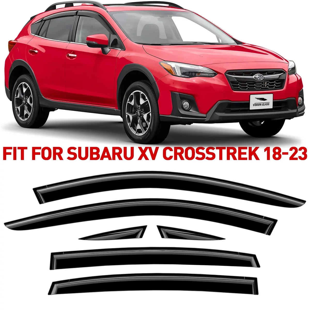 Window Voron - XV Durable Glass Deflectors, Guards 100489 Tape-on 2018-2024, Pieces Subaru Rain Vent Visors, Extra Crosstrek for 6 Window