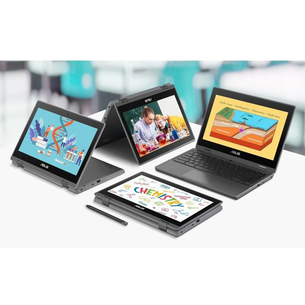 Celeron Chromebook SSD, 64GB Touchscreen, Asus Intel N5100, ChromeOS, Flip CR1100FKA-YZ184T 11.6"