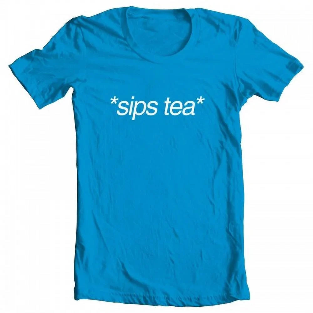 by TEEZ Sips Women's Meme GEEK Turquoise Kermit X-Large Original T-shirt Inspired Tea Artwork