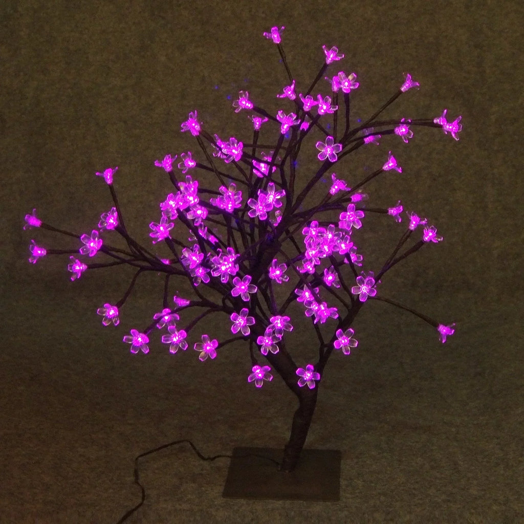 Hi-Line Pink Bonsai Gift Tree, Lights LED Ltd 208-Inch, Floral