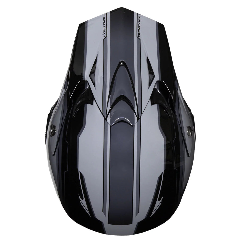 Black-Grey, Approved, Adult XL MX Helmet, FRENZY DOT