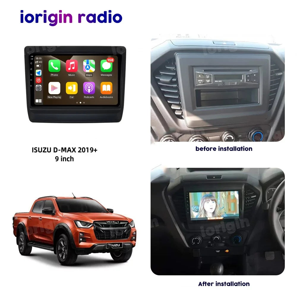9'' Radio FM Rearview WIFI 2019+ HD D-Max Auto GPS Bluetooth,with Android Dmax For with Android Carplay Isuzu Camera Car 12 Stereo