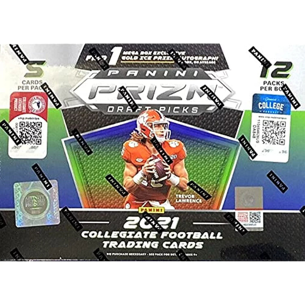 ONE Autograph pks/bx, Prizm Picks card/bx) Gold (12 Panini Prizm Draft Ice MEGA Football 2021 Box